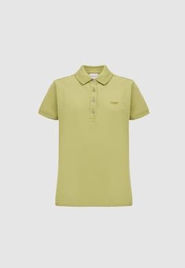 Kız Çocuk Polo Yaka Yeşil Basic Tişört - 50328218084