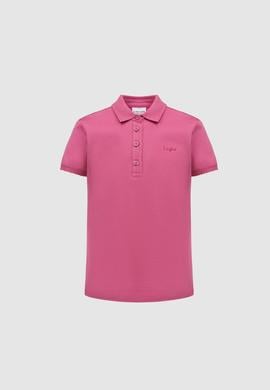 Kız Çocuk Polo Yaka Fuşya Basic Tişört - 50328218018