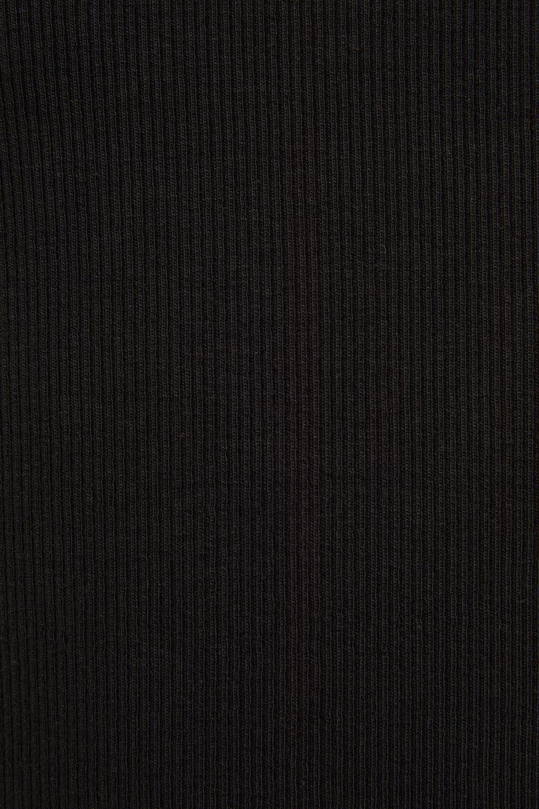 Kız Çocuk Bisiklet Yaka Siyah Basic Tişört - 50325610028