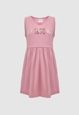 Kız Çocuk Pembe Bisiklet Yaka Elbise - 50327336004