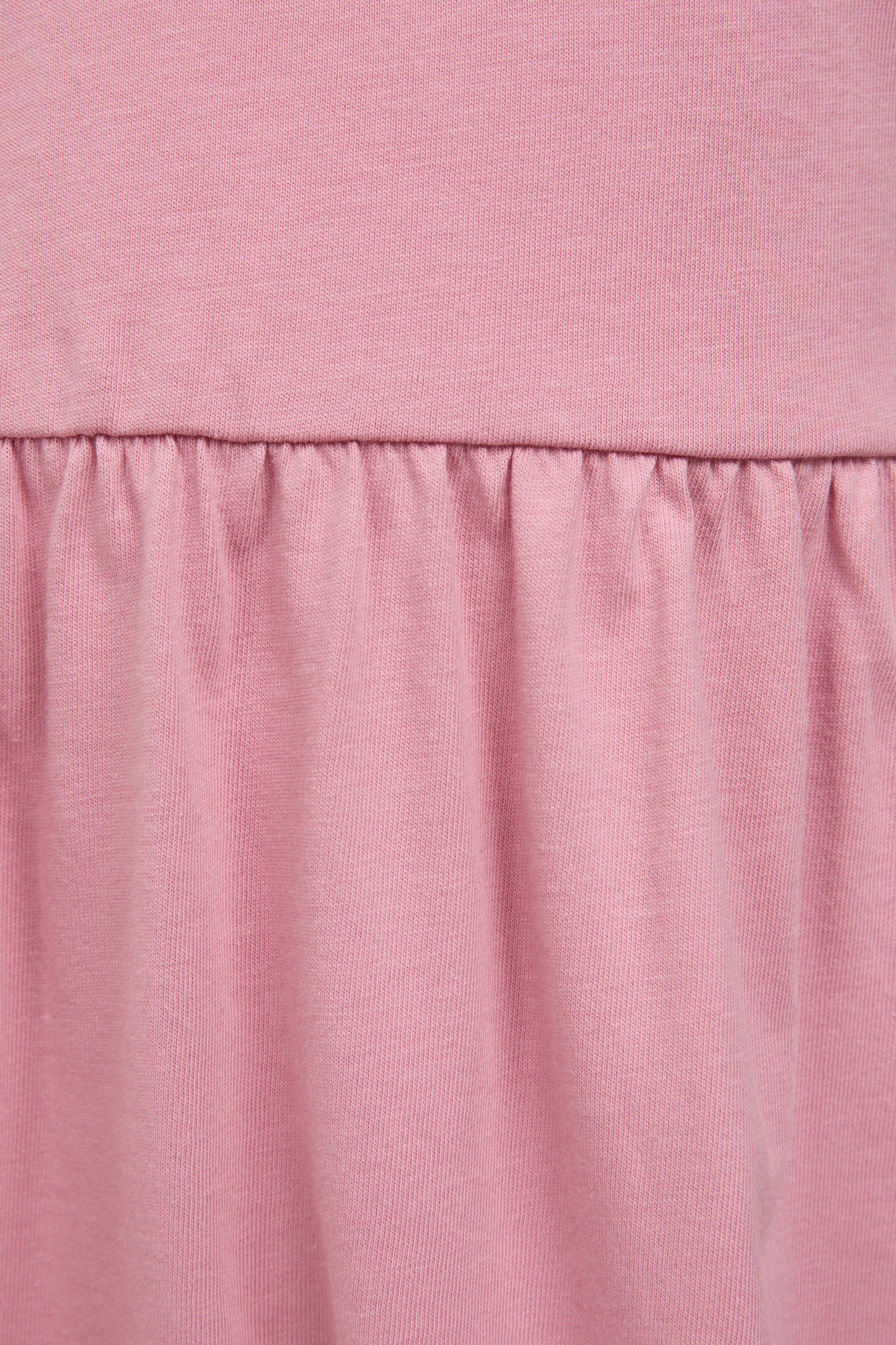 Kız Çocuk Pembe Bisiklet Yaka Elbise - Image 7