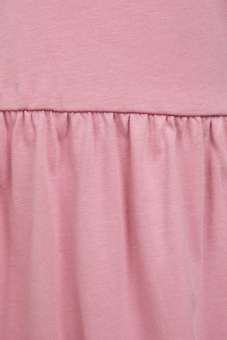 Kız Çocuk Pembe Bisiklet Yaka Elbise - 50327336004