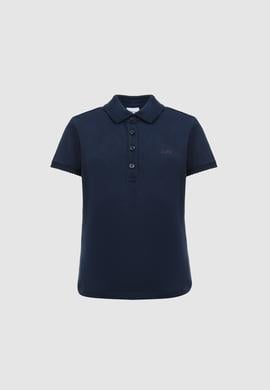 Kız Çocuk Polo Yaka Lacivert Basic Tişört - 50328218040
