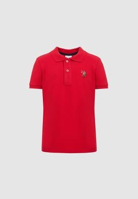 Erkek Çocuk Kırmızı Polo Yaka Basic Tişört - 50325608054