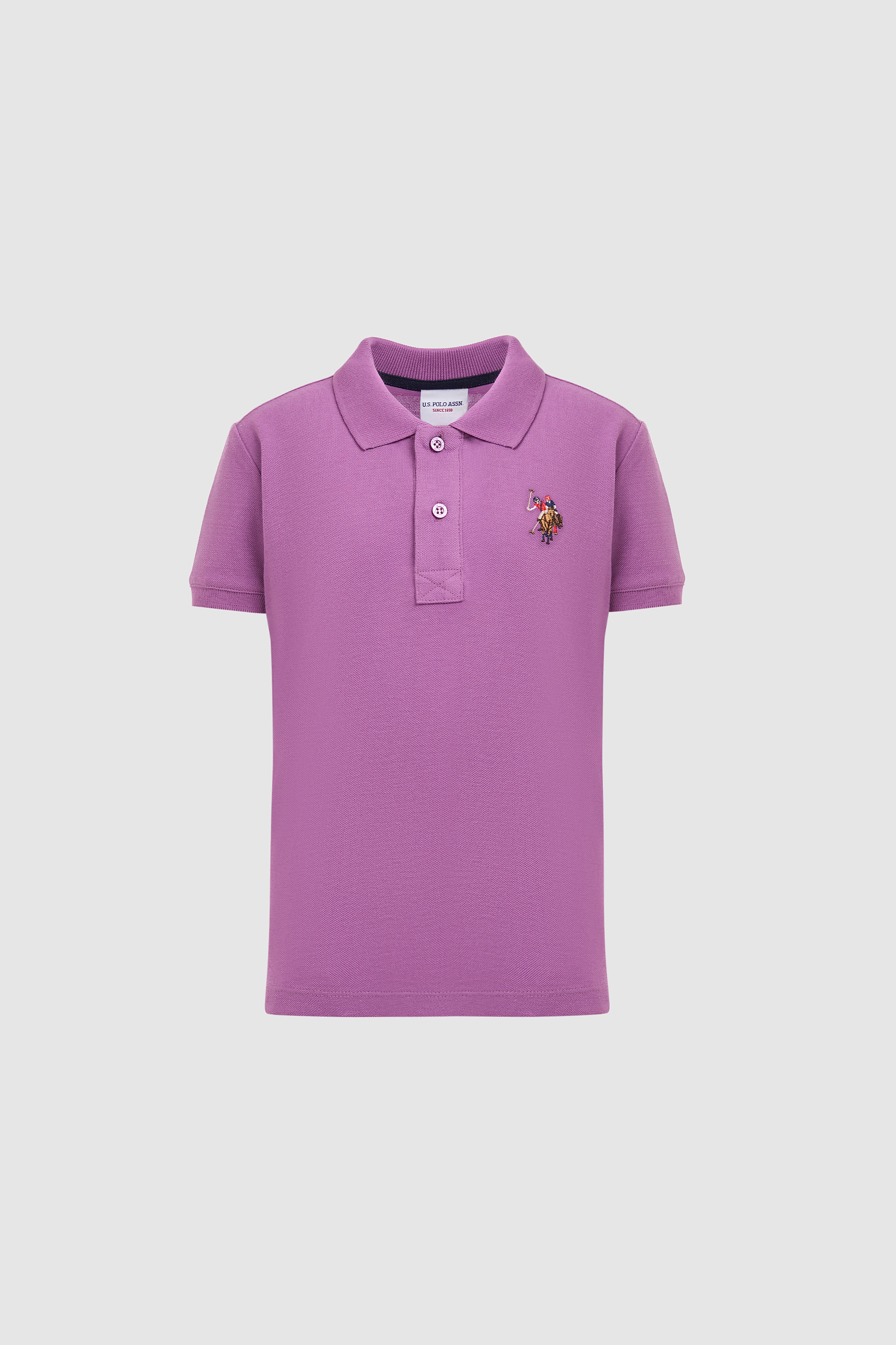 Erkek Çocuk Menekşe Polo Yaka Basic Tişört - Image 6