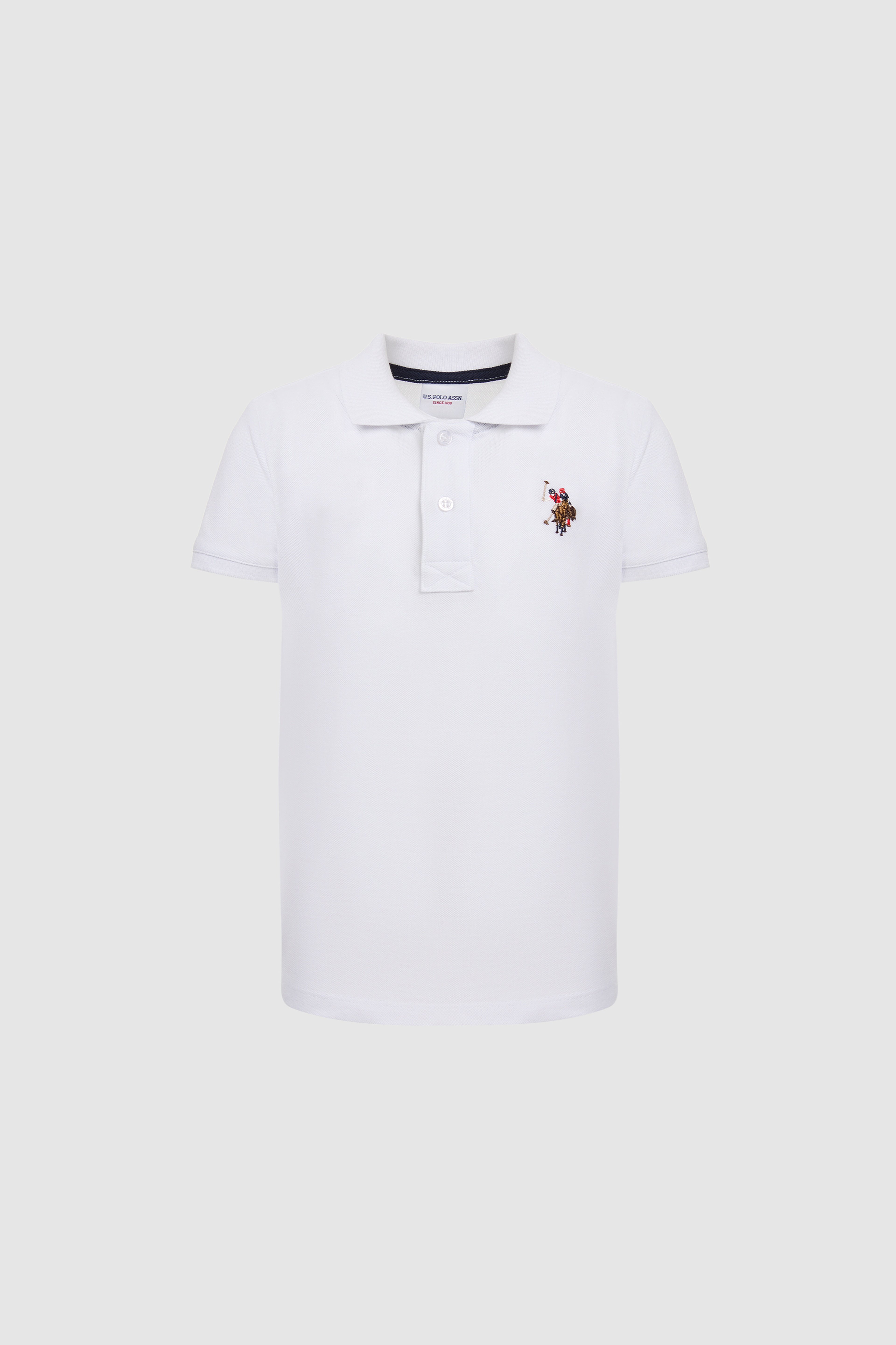 Erkek Çocuk Beyaz Polo Yaka Basic Tişört