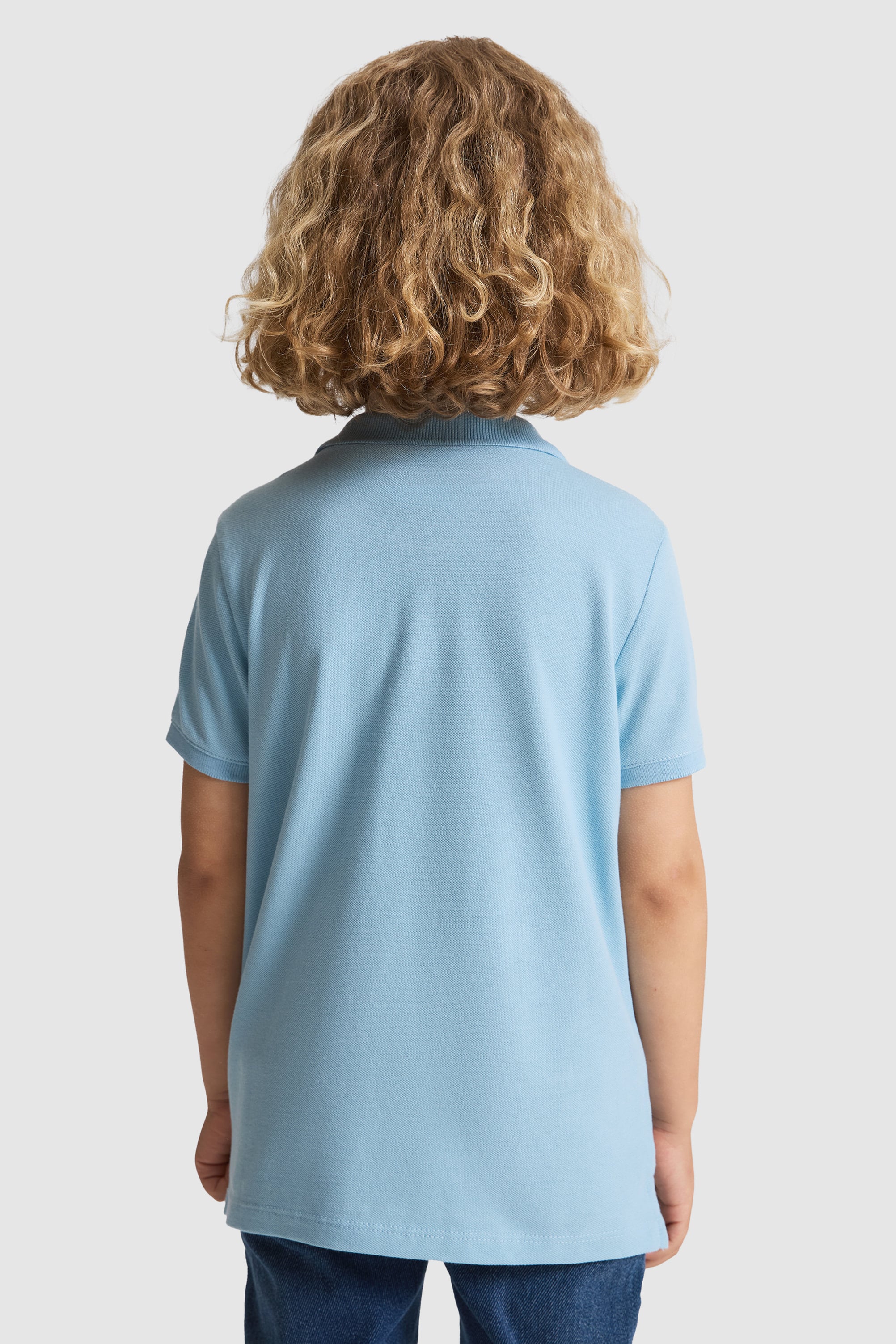 Erkek Çocuk Mavi Polo Yaka Basic Tişört - 50320118030