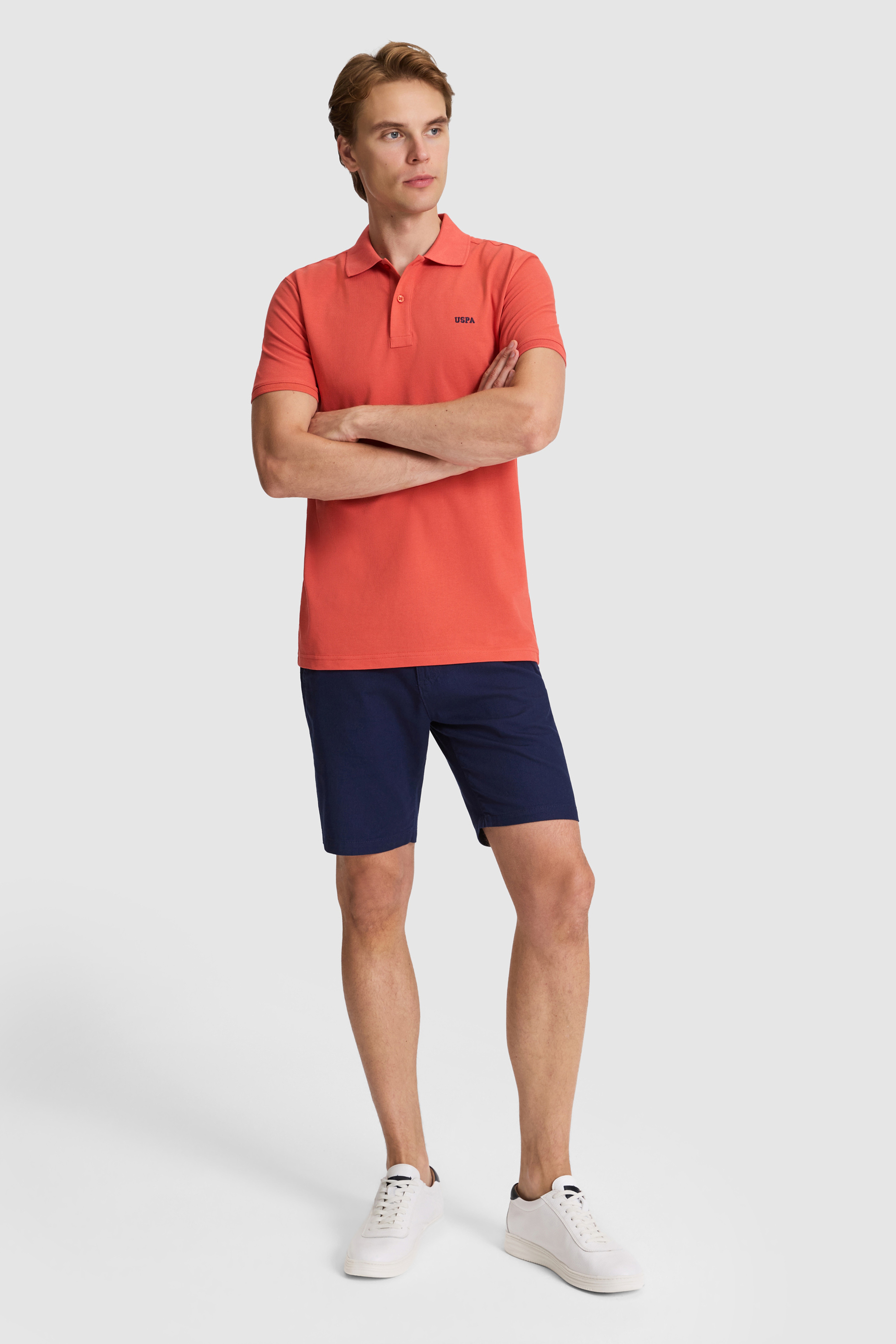 Erkek Kremit Regular Fit Polo Yaka Basic Tişört - Image 4
