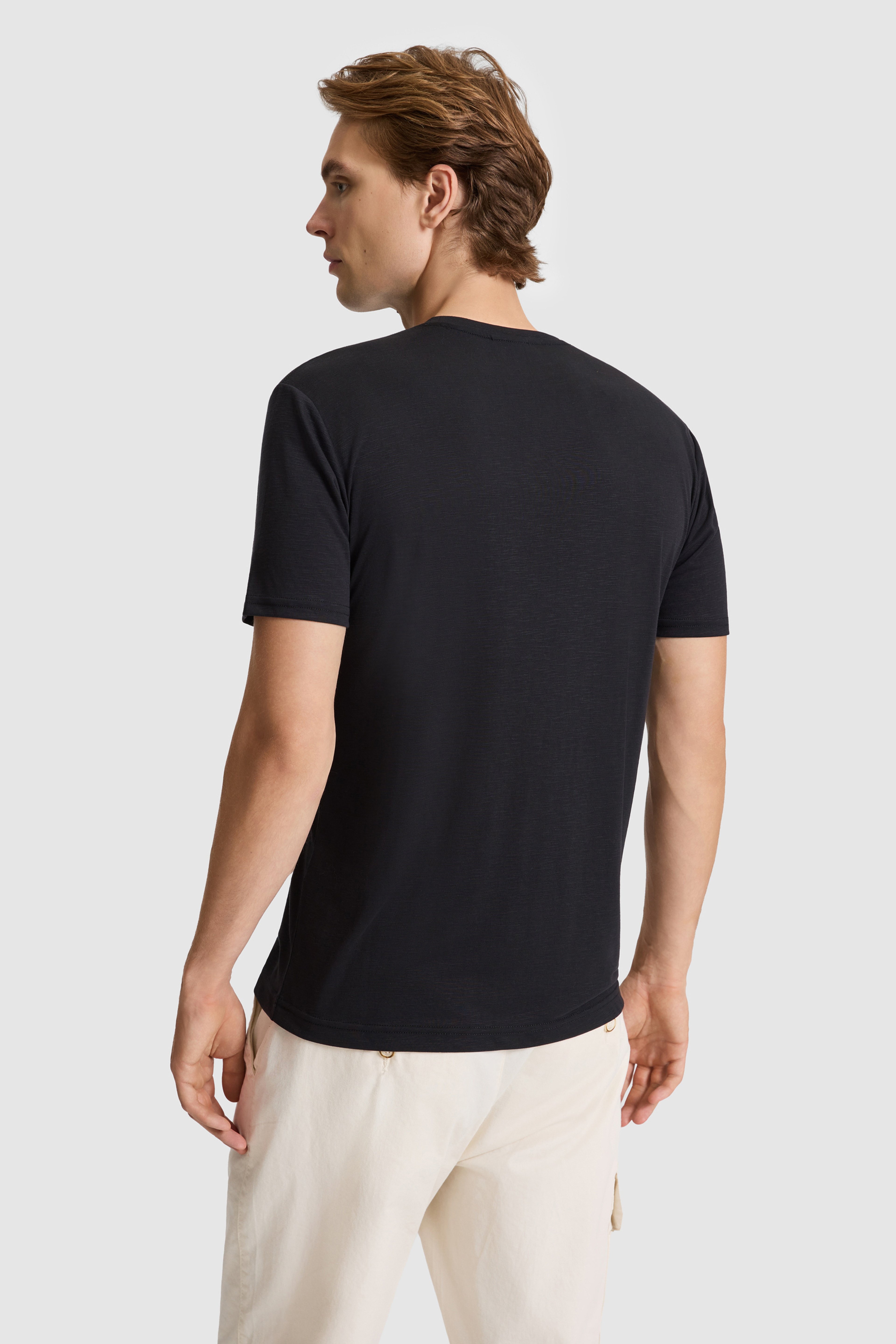 Erkek Siyah Basic Tişört - Image 6