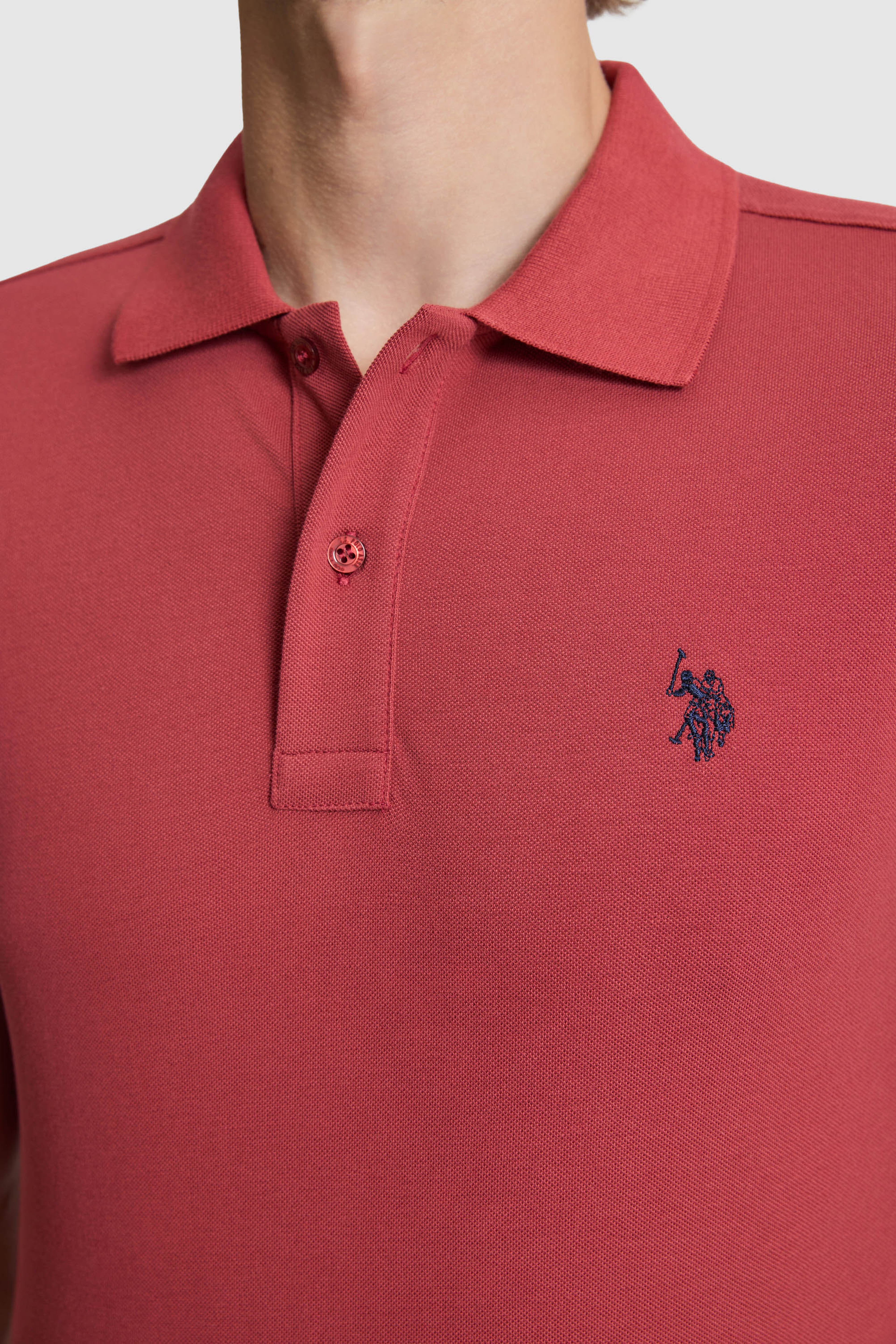 Erkek Vişne Slim Fit Polo Yaka Basic Tişört - Image 6