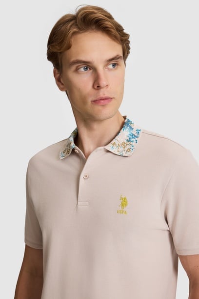 Erkek Taş Regular Fit Polo Yaka Tişört