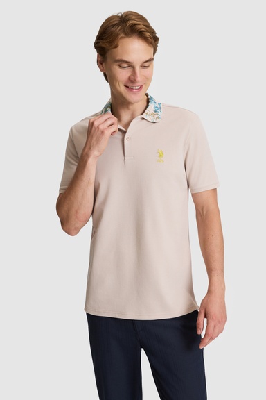 Erkek Taş Regular Fit Polo Yaka Tişört