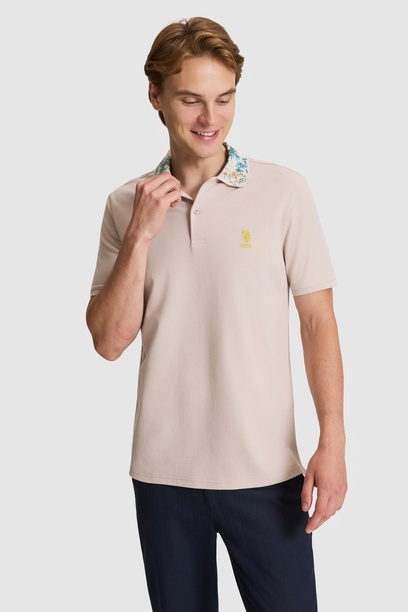 Erkek Taş Regular Fit Polo Yaka Tişört