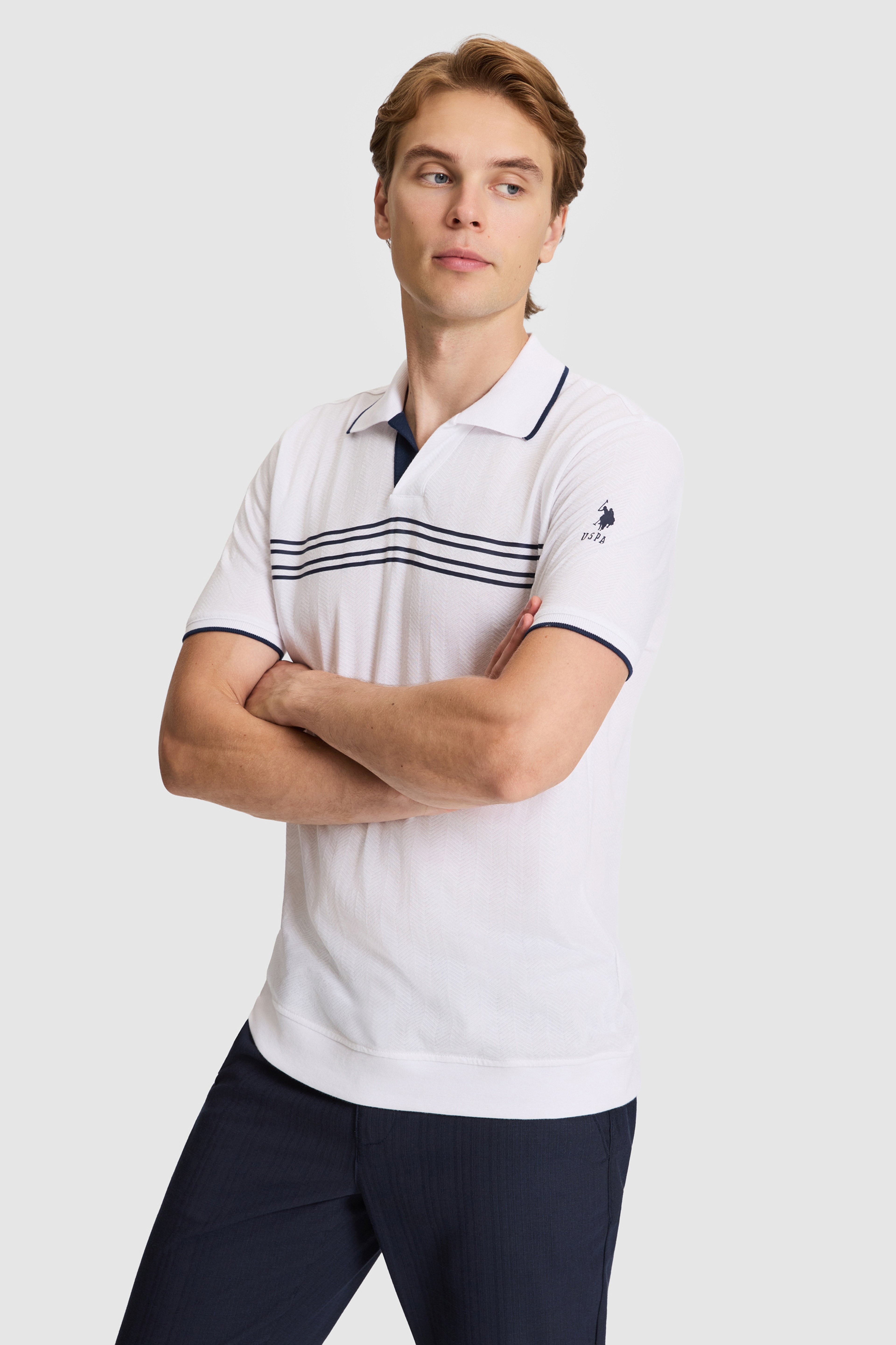 Erkek Beyaz Regular Fit Polo Yaka Tişört