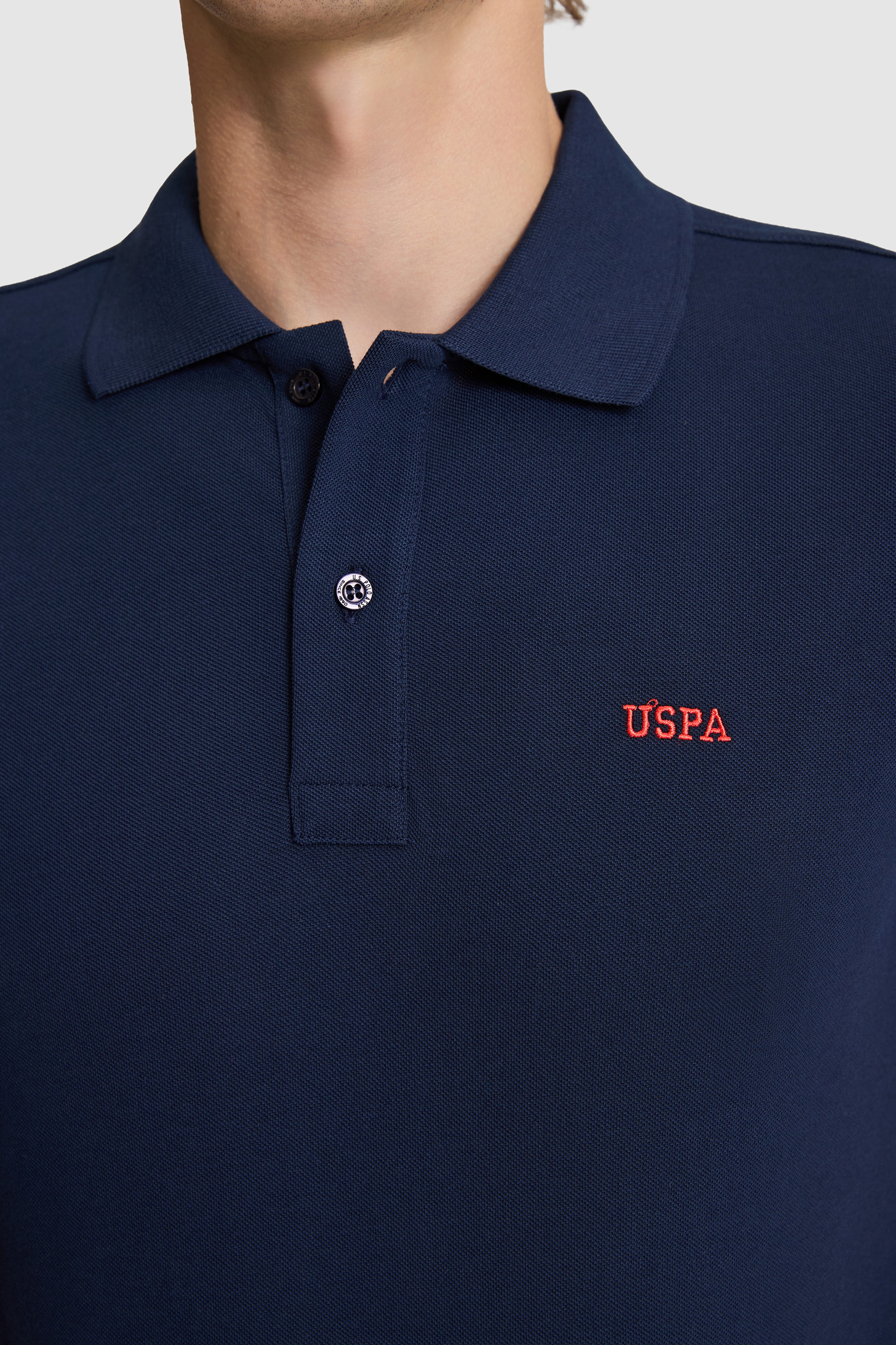 Erkek Lacivert Regular Fit Polo Yaka Basic Tişört - Image 6