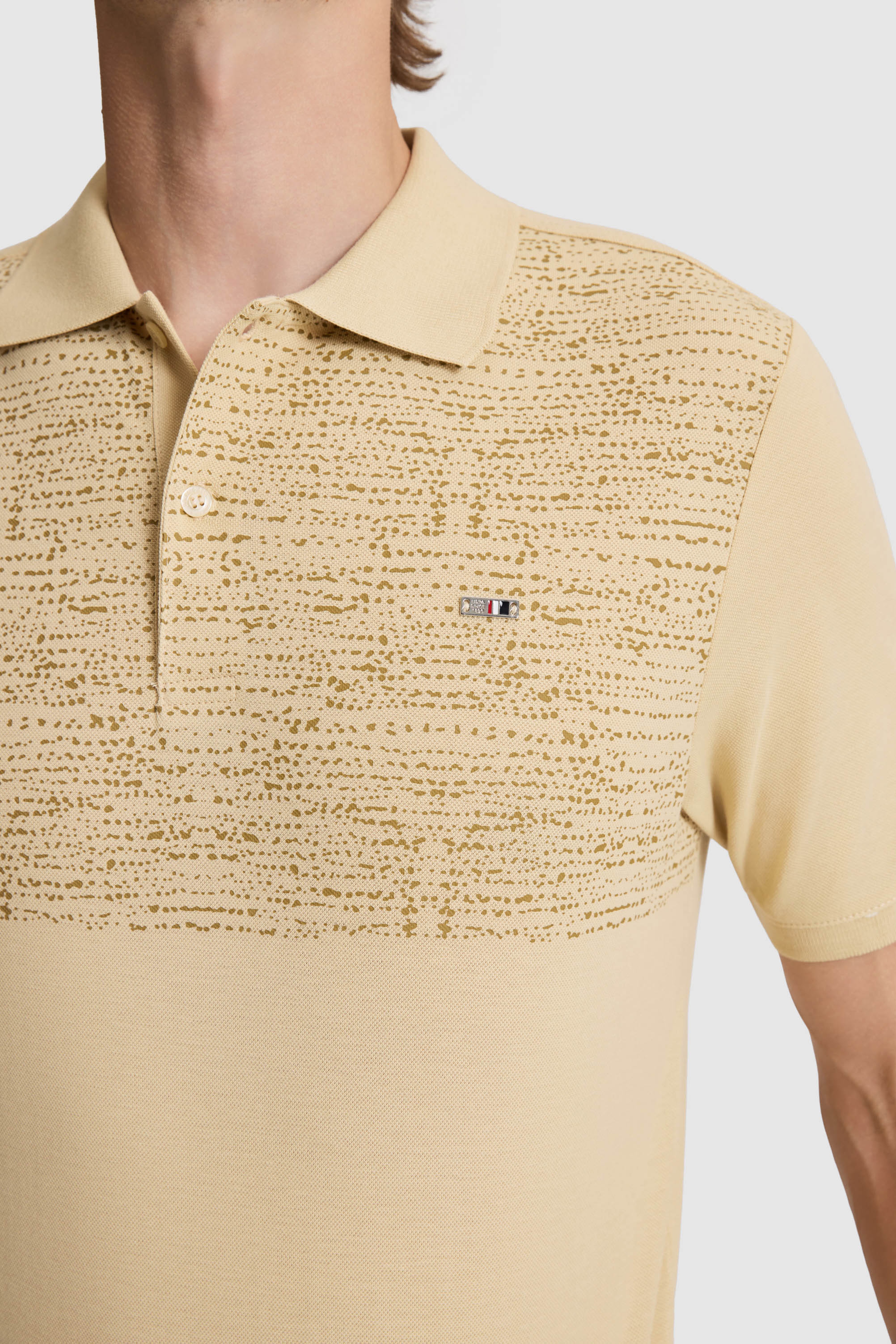 Erkek Bej Regular Fit Polo Yaka Tişört - Image 6
