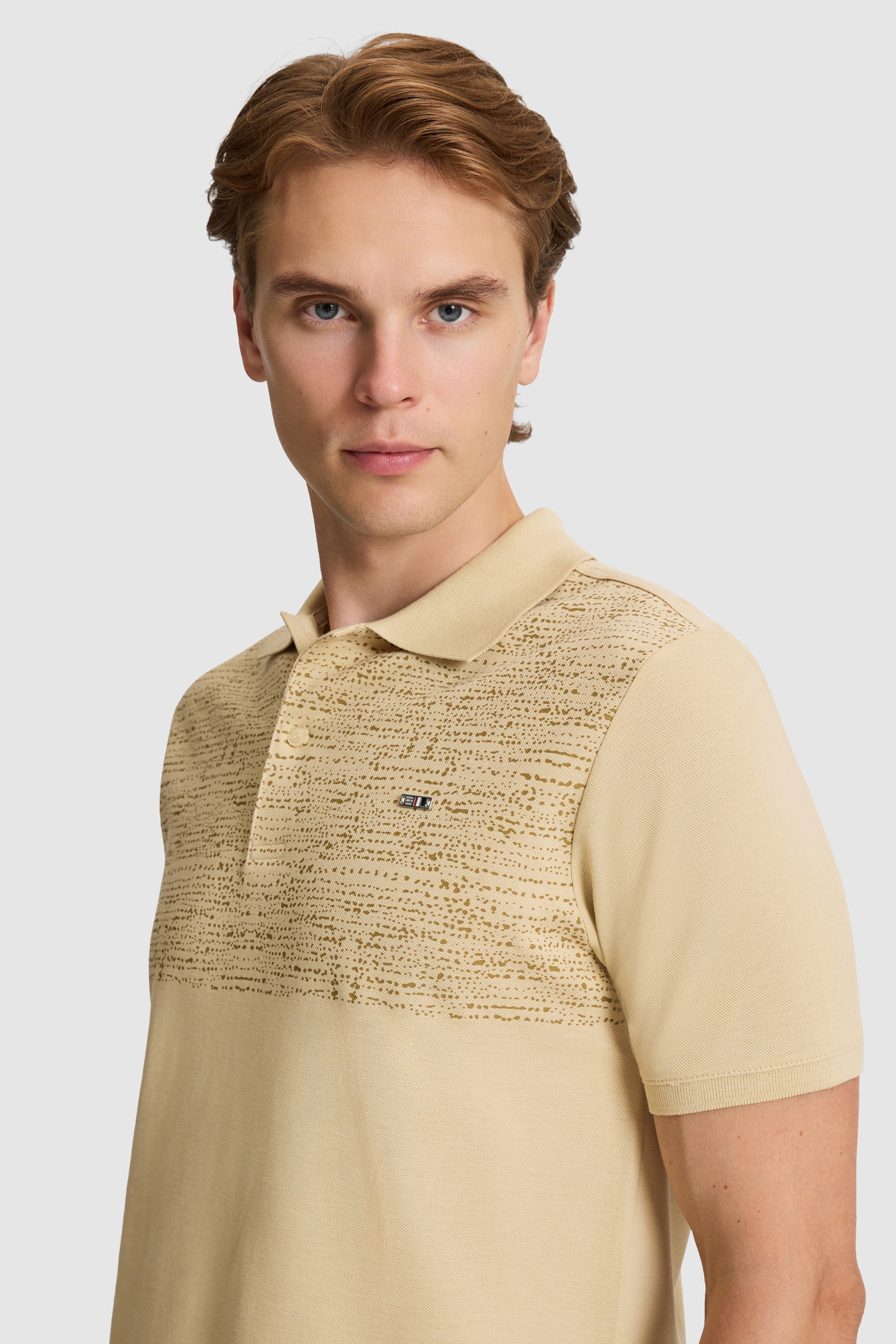 Erkek Bej Regular Fit Polo Yaka Tişört - Image 2