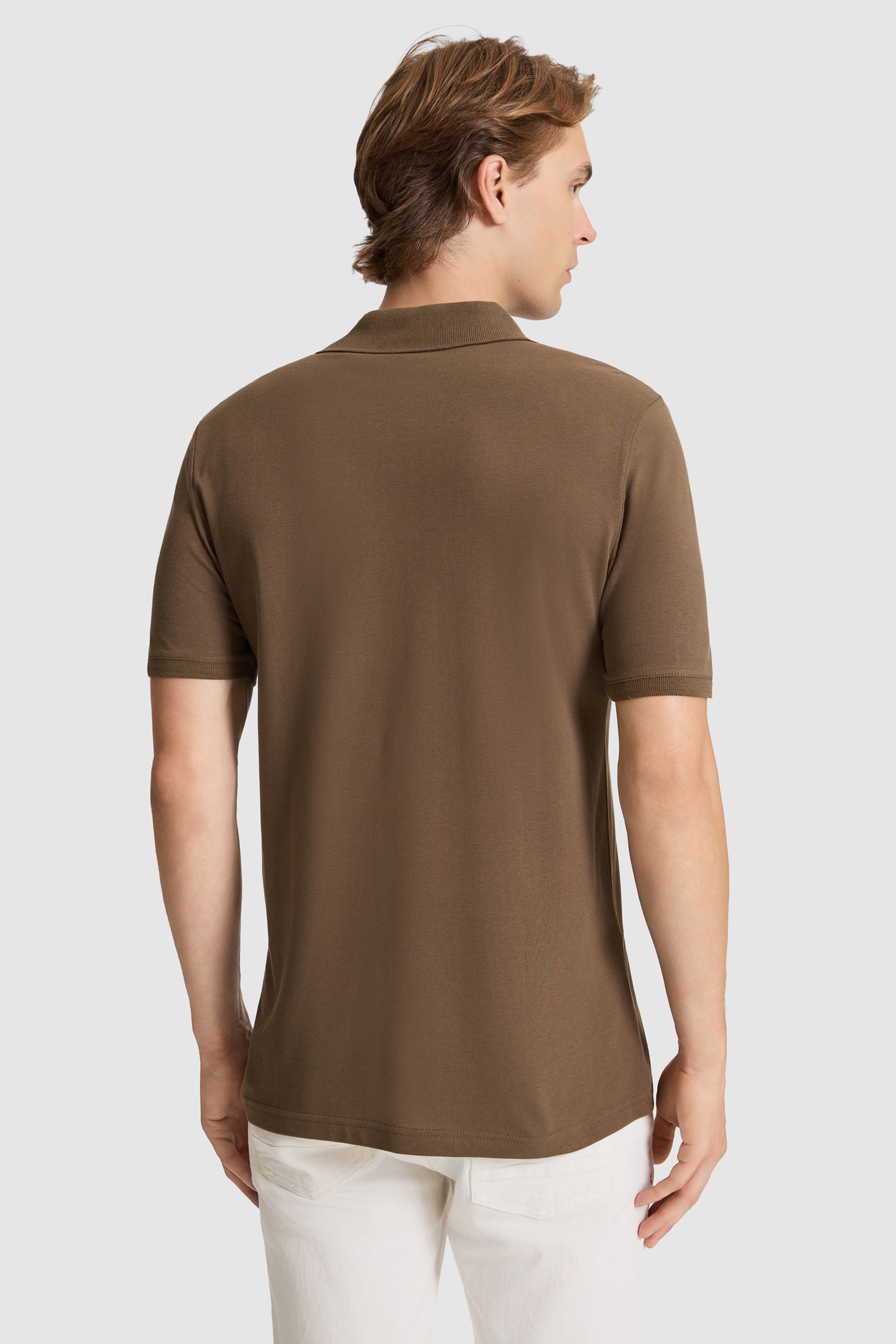 Erkek Kahverengi Regular Fit Polo Yaka Tişört - Image 5