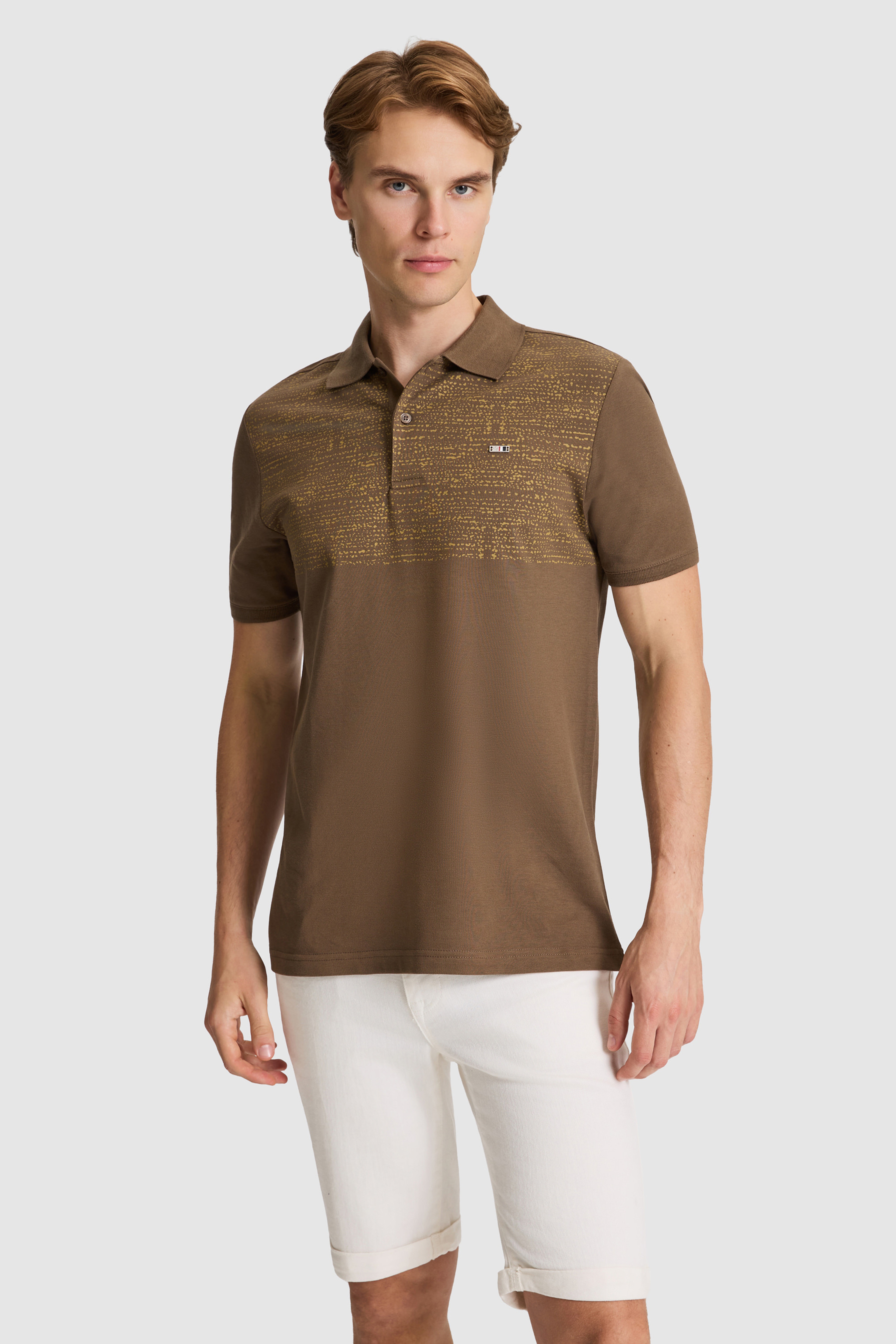 Erkek Kahverengi Regular Fit Polo Yaka Tişört - Image 1