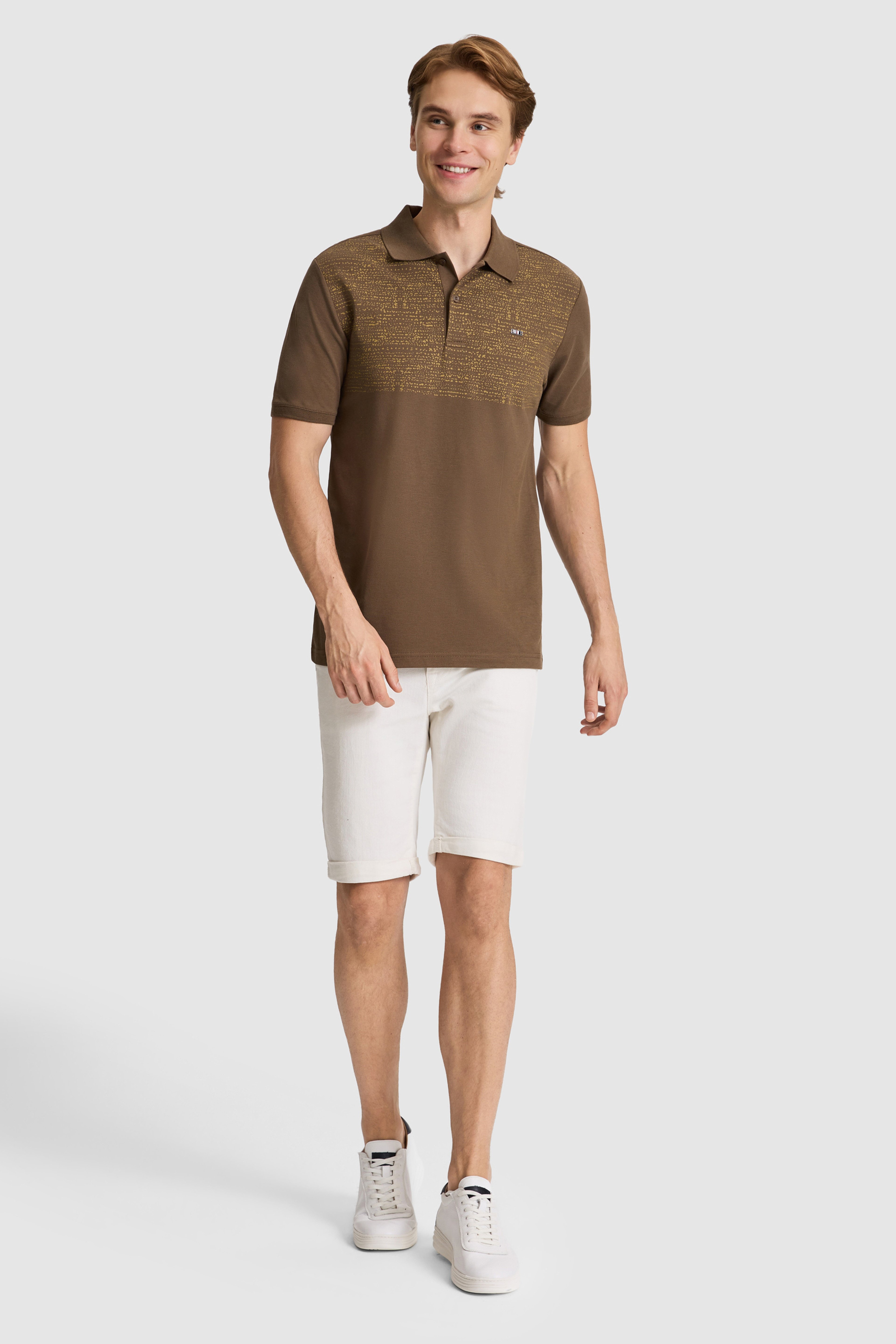 Erkek Kahverengi Regular Fit Polo Yaka Tişört - Image 4