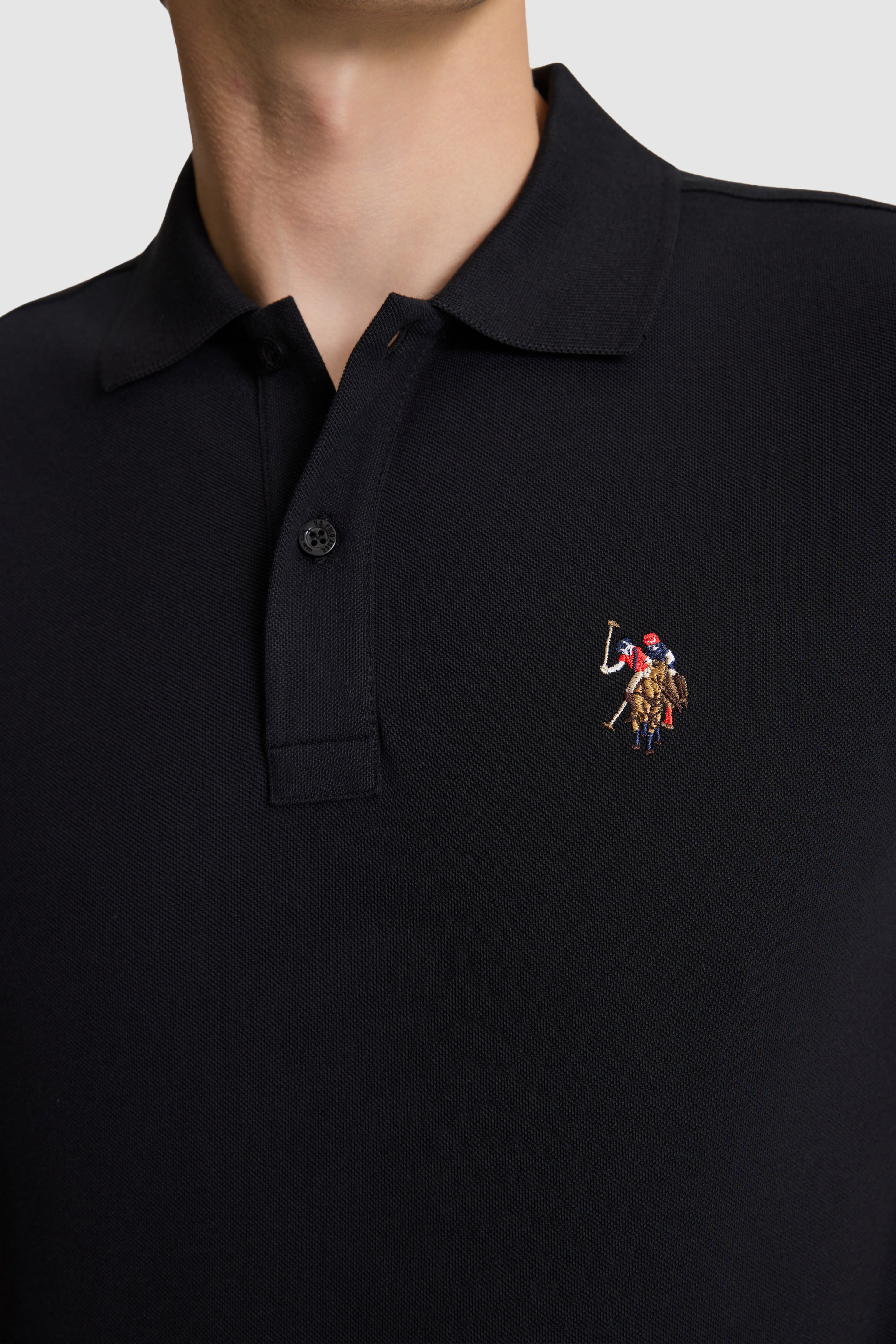 Erkek Siyah Regular Fit Polo Yaka Basic Tişört - Image 7