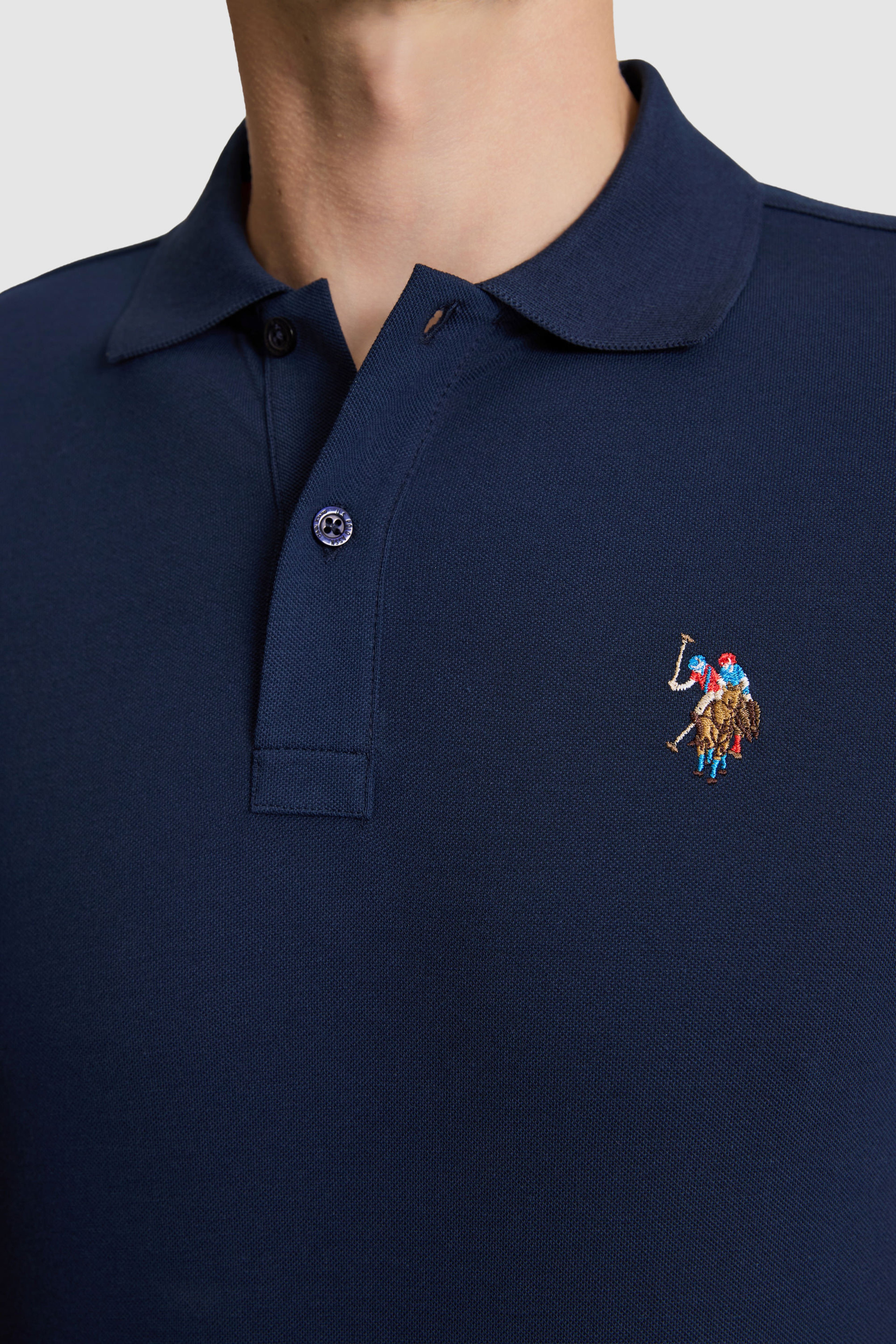 Erkek Lacivert Regular Fit Polo Yaka Basic Tişört - Image 7