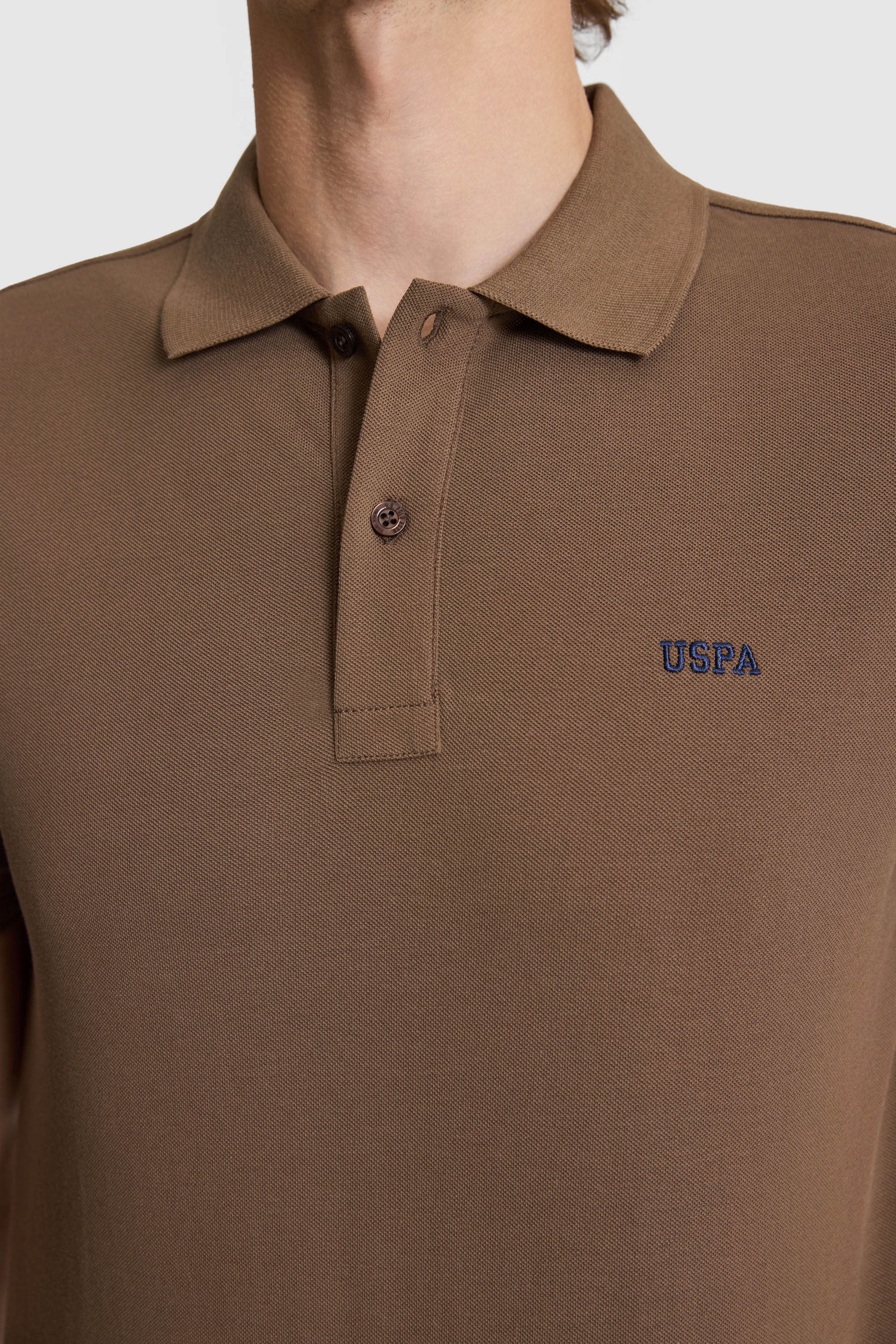 Erkek Kahverengi Regular Fit Polo Yaka Basic Tişört - Image 6