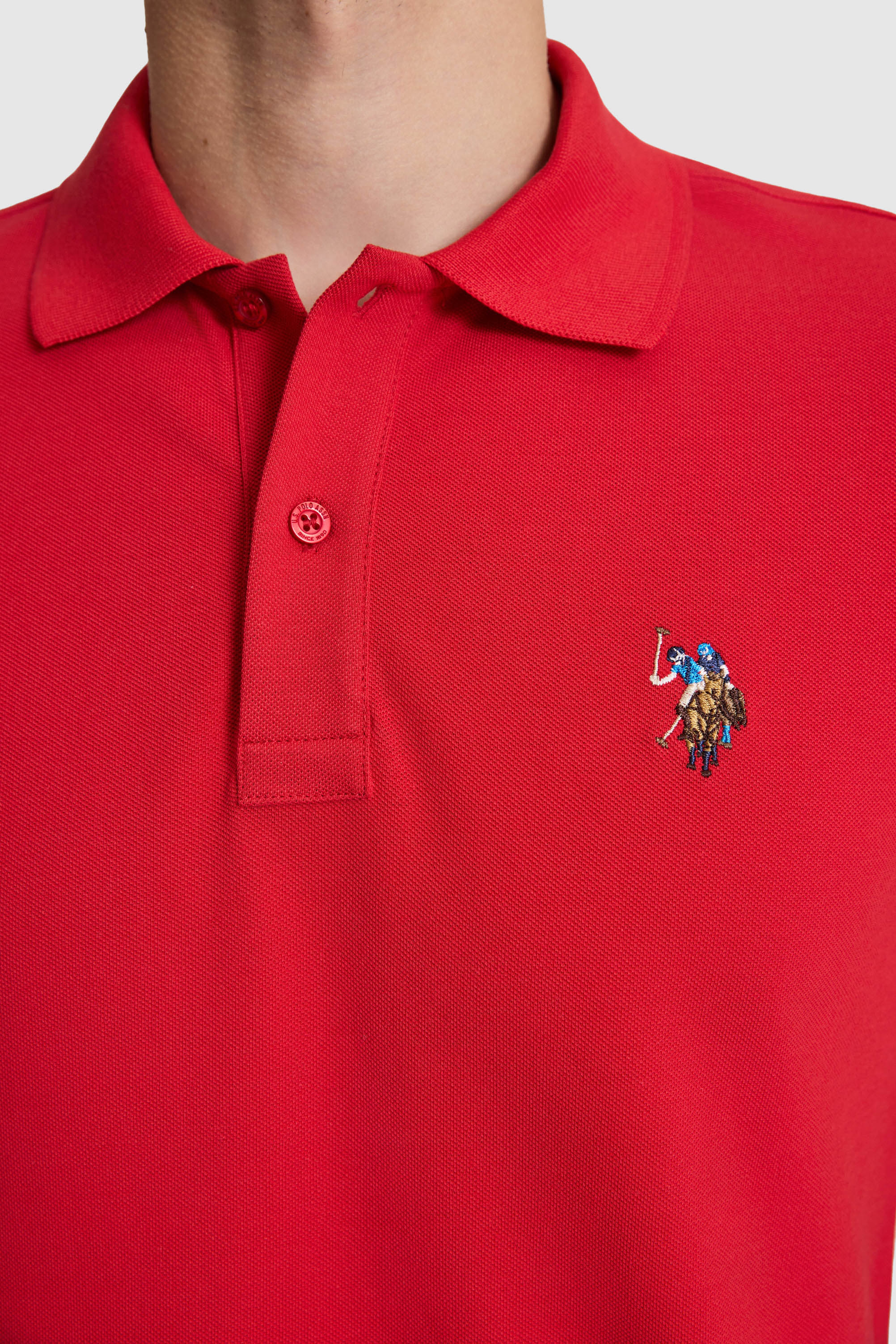 Erkek Kırmızı Regular Fit Polo Yaka Basic Tişört - Image 6