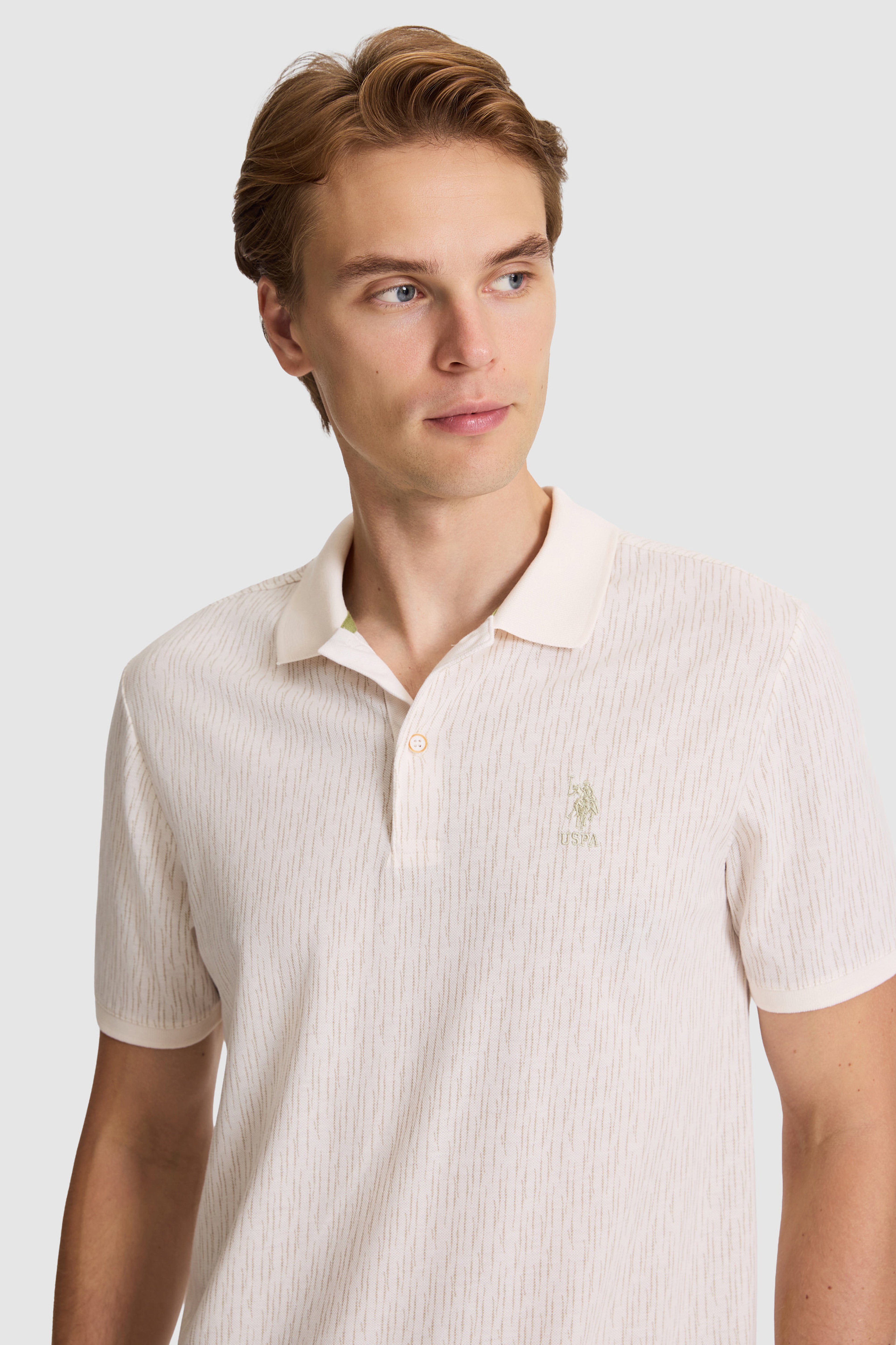 Erkek Açık Haki Regular Fit Polo Yaka Tişört