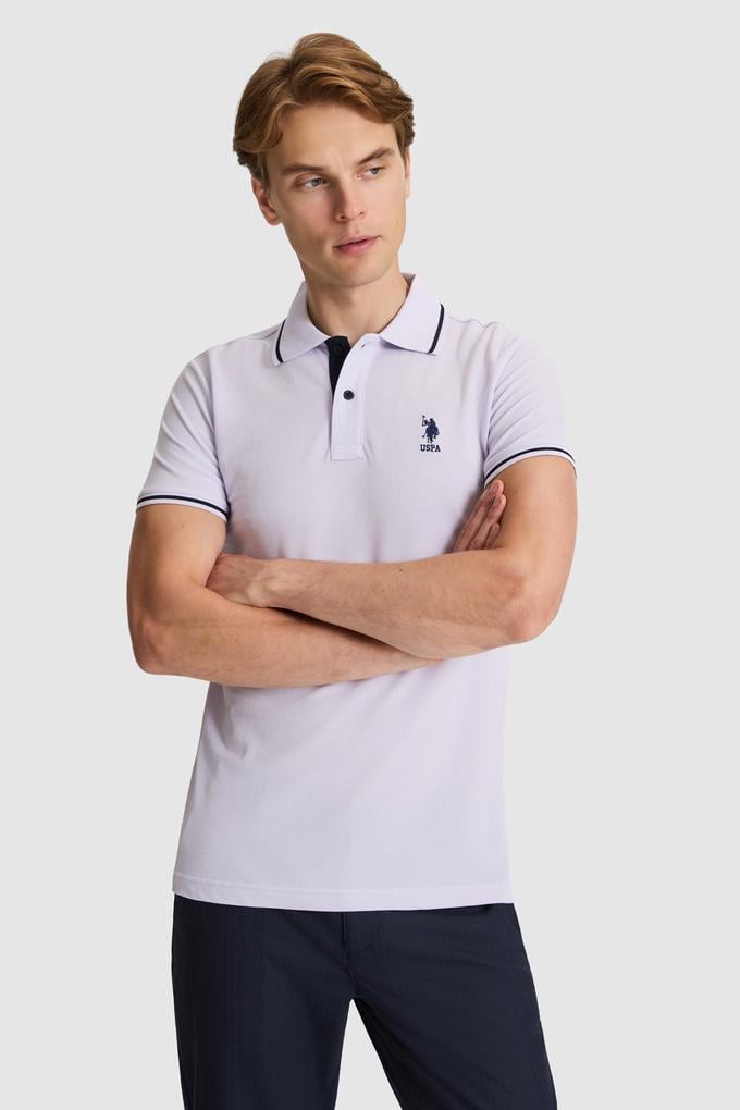 Erkek Lila Basic Tişört