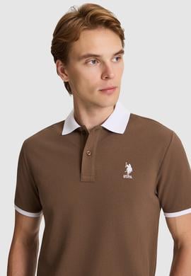 Erkek Kahverengi Regular Fit Polo Yaka Basic Tişört - 50326978023