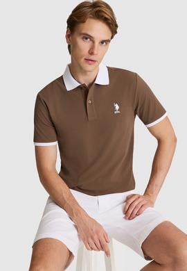 Erkek Kahverengi Regular Fit Polo Yaka Basic Tişört - 50326978023