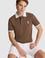 Erkek Kahverengi Regular Fit Polo Yaka Basic Tişört