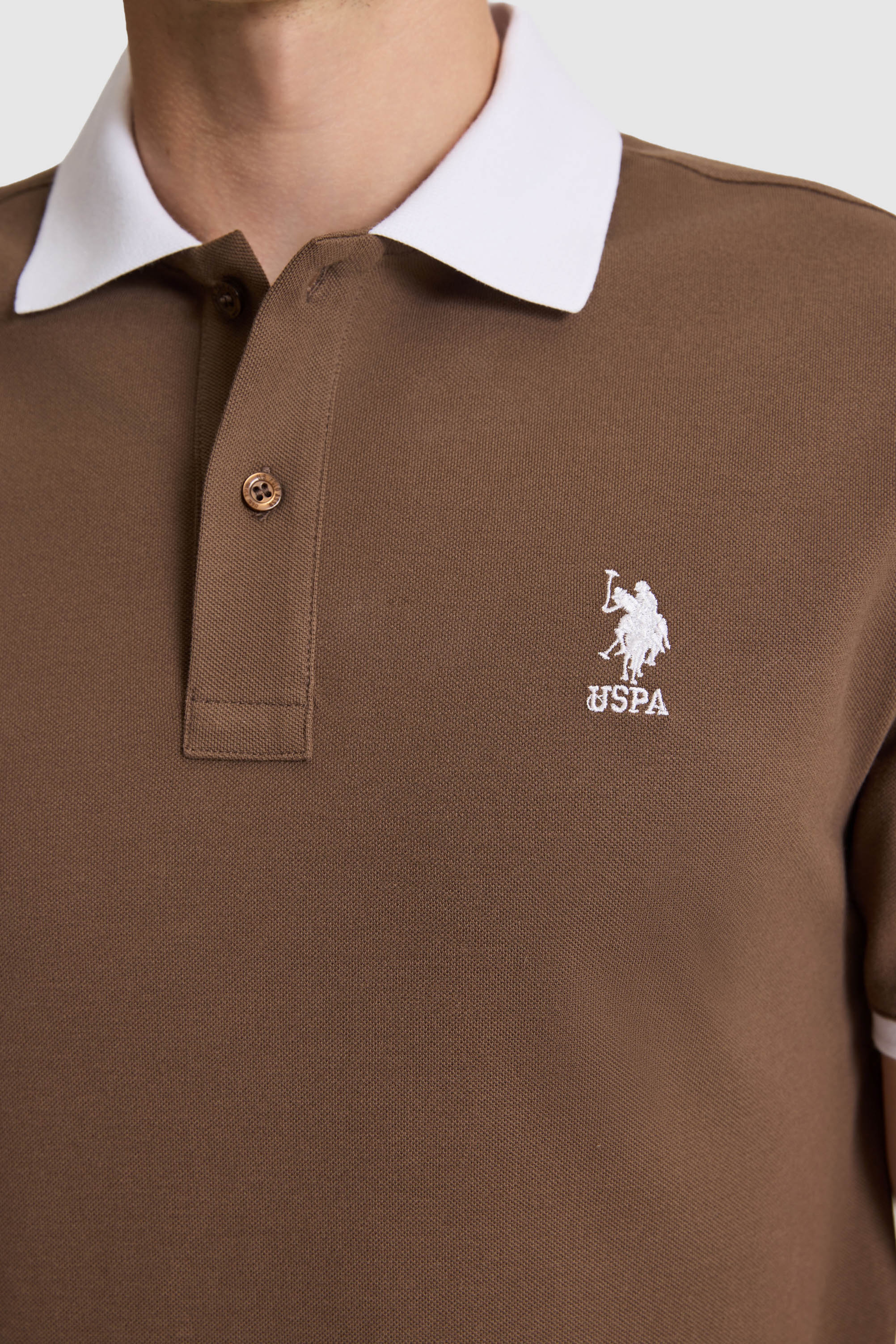 Erkek Kahverengi Regular Fit Polo Yaka Basic Tişört - Image 6
