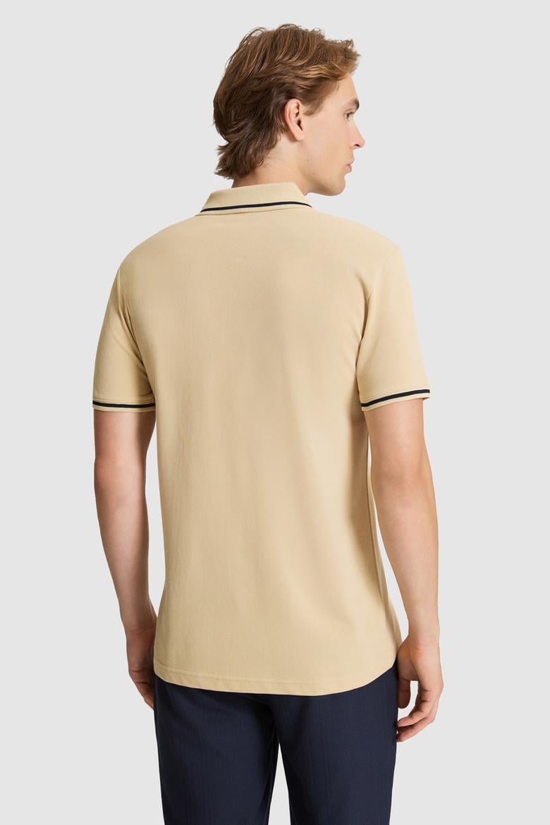 Erkek Bej Basic Tişört - 50326975012