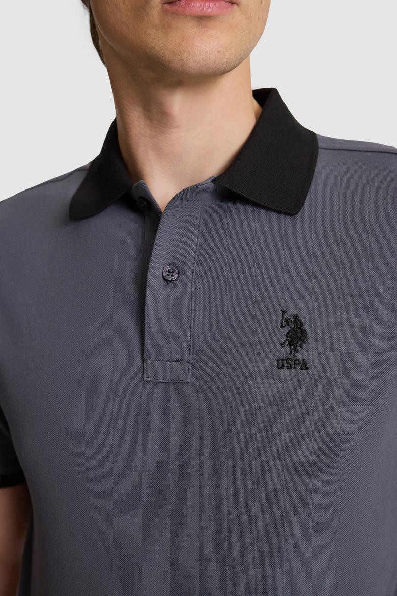 Erkek Antrasit Regular Fit Polo Yaka Basic Tişört - 50326978003
