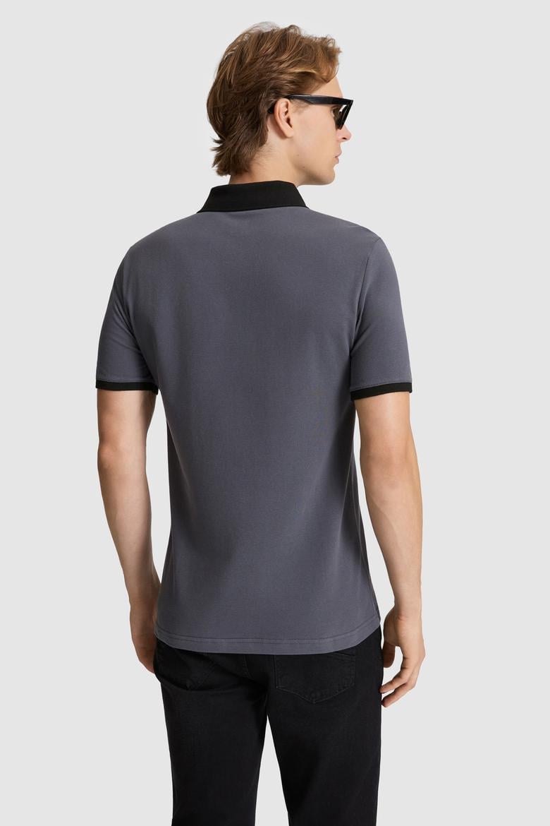 Erkek Antrasit Regular Fit Polo Yaka Basic Tişört - 50326978003