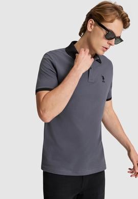 Erkek Antrasit Regular Fit Polo Yaka Basic Tişört - 50326978003