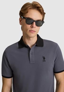 Erkek Antrasit Regular Fit Polo Yaka Basic Tişört - 50326978003