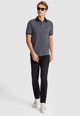 Erkek Antrasit Regular Fit Polo Yaka Basic Tişört - 50326978003