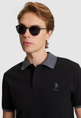 Erkek Siyah Regular Fit Polo Yaka Basic Tişört - 50326978045