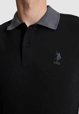 Erkek Siyah Regular Fit Polo Yaka Basic Tişört - 50326978045