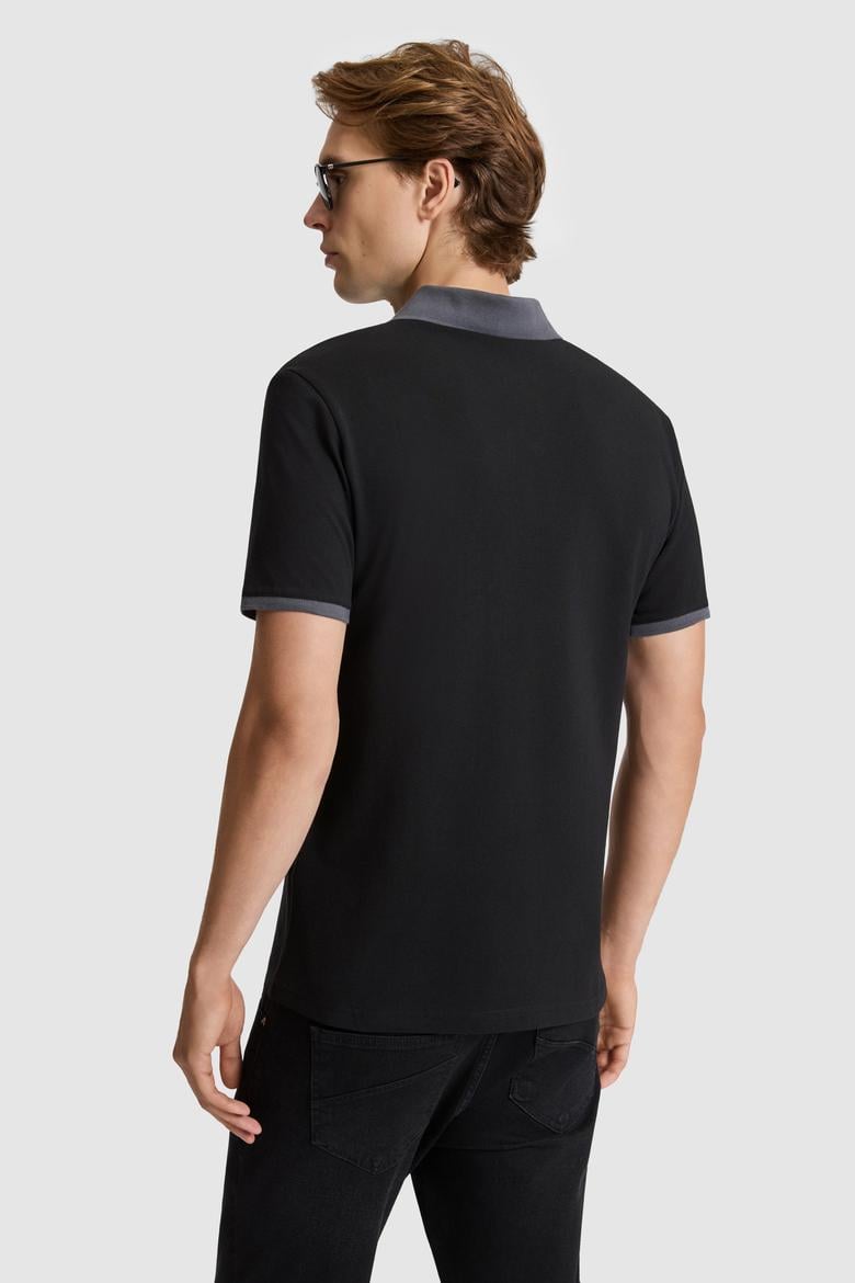 Erkek Siyah Regular Fit Polo Yaka Basic Tişört - 50326978045