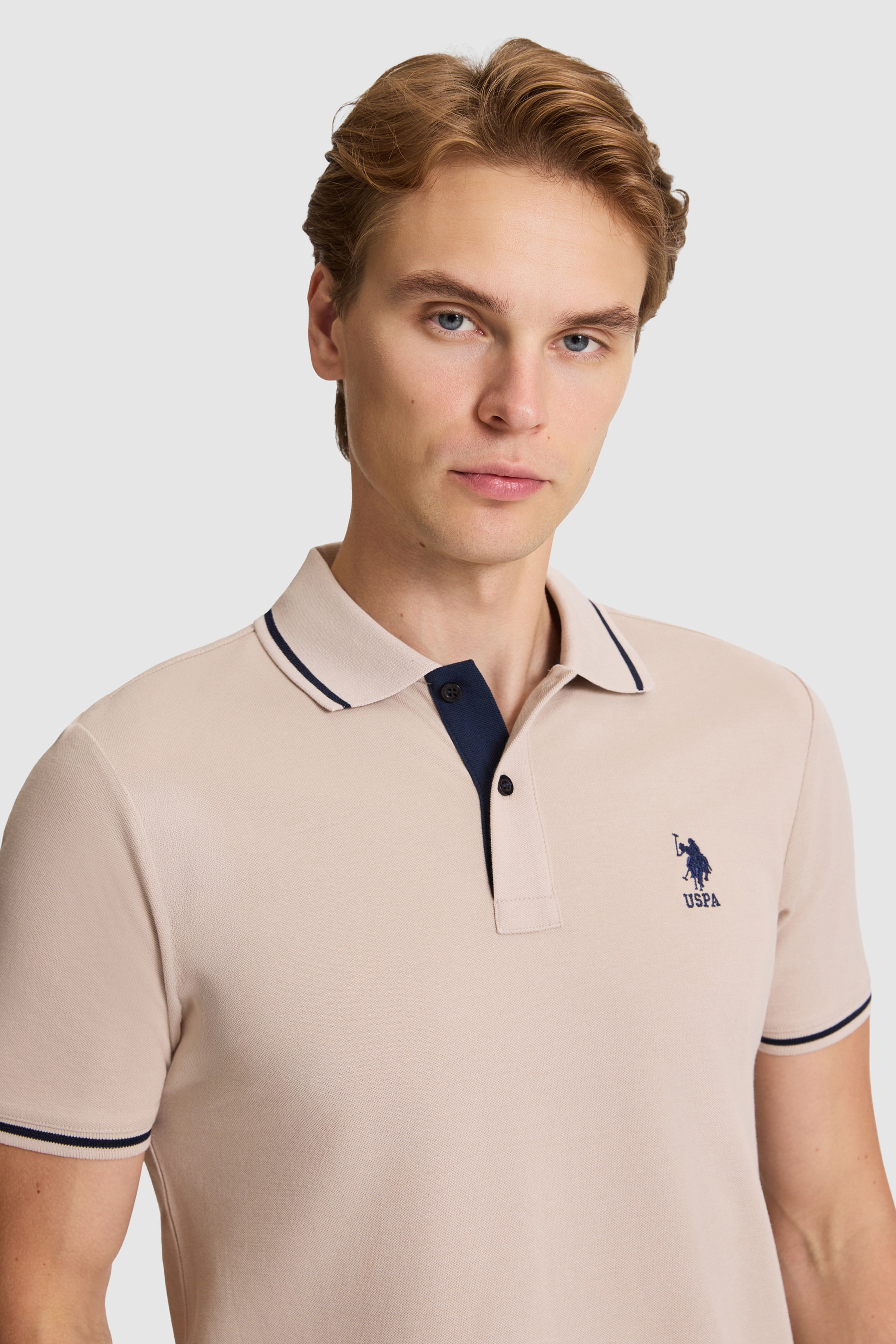 Erkek Taş Slim Fit Polo Yaka Basic Tişört - Image 2