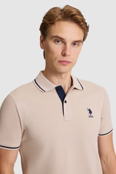 Erkek Taş Slim Fit Polo Yaka Basic Tişört