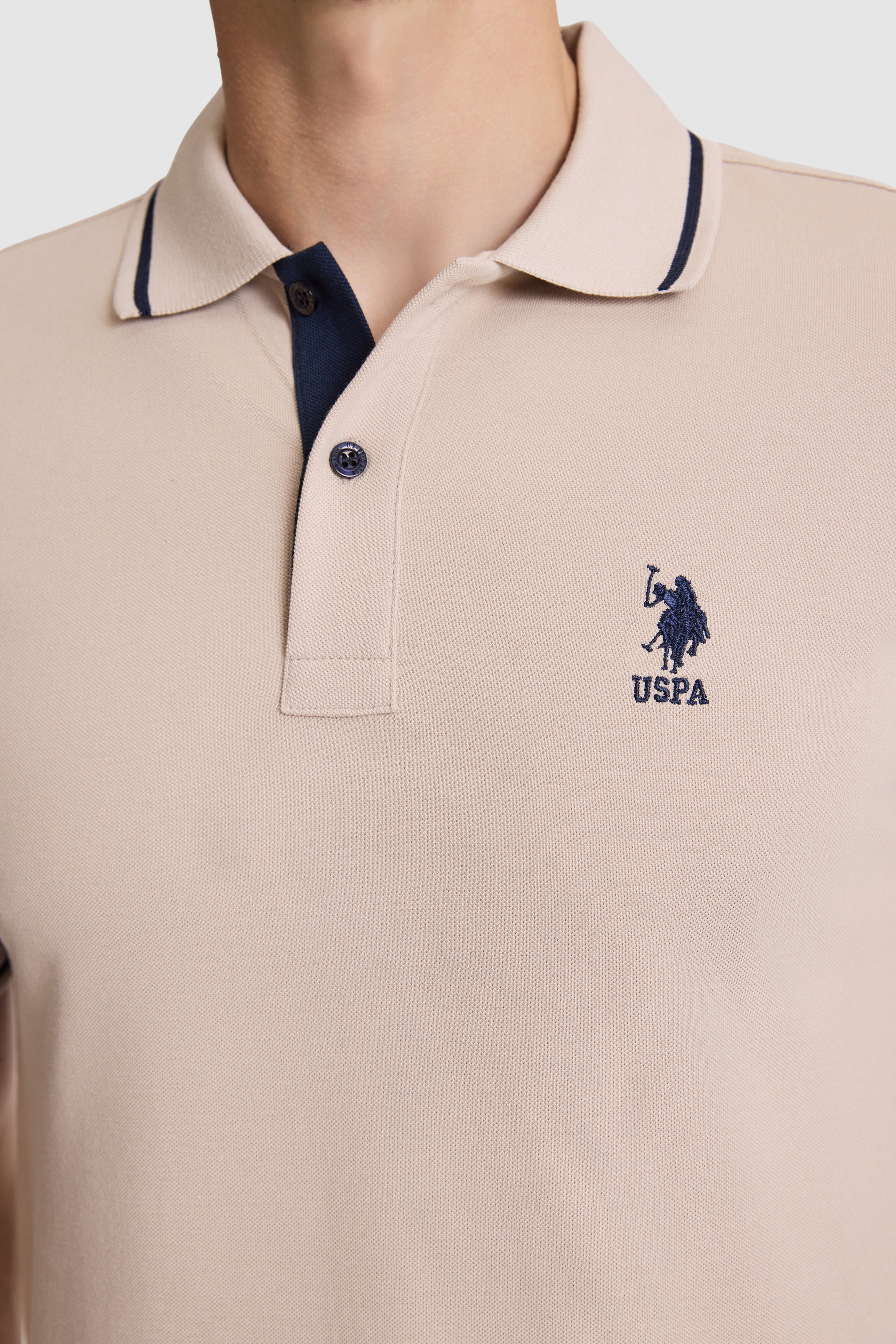 Erkek Taş Slim Fit Polo Yaka Basic Tişört - Image 6