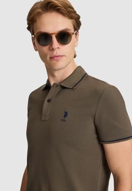 Erkek Koyu Haki Basic Tişört - 50326975157