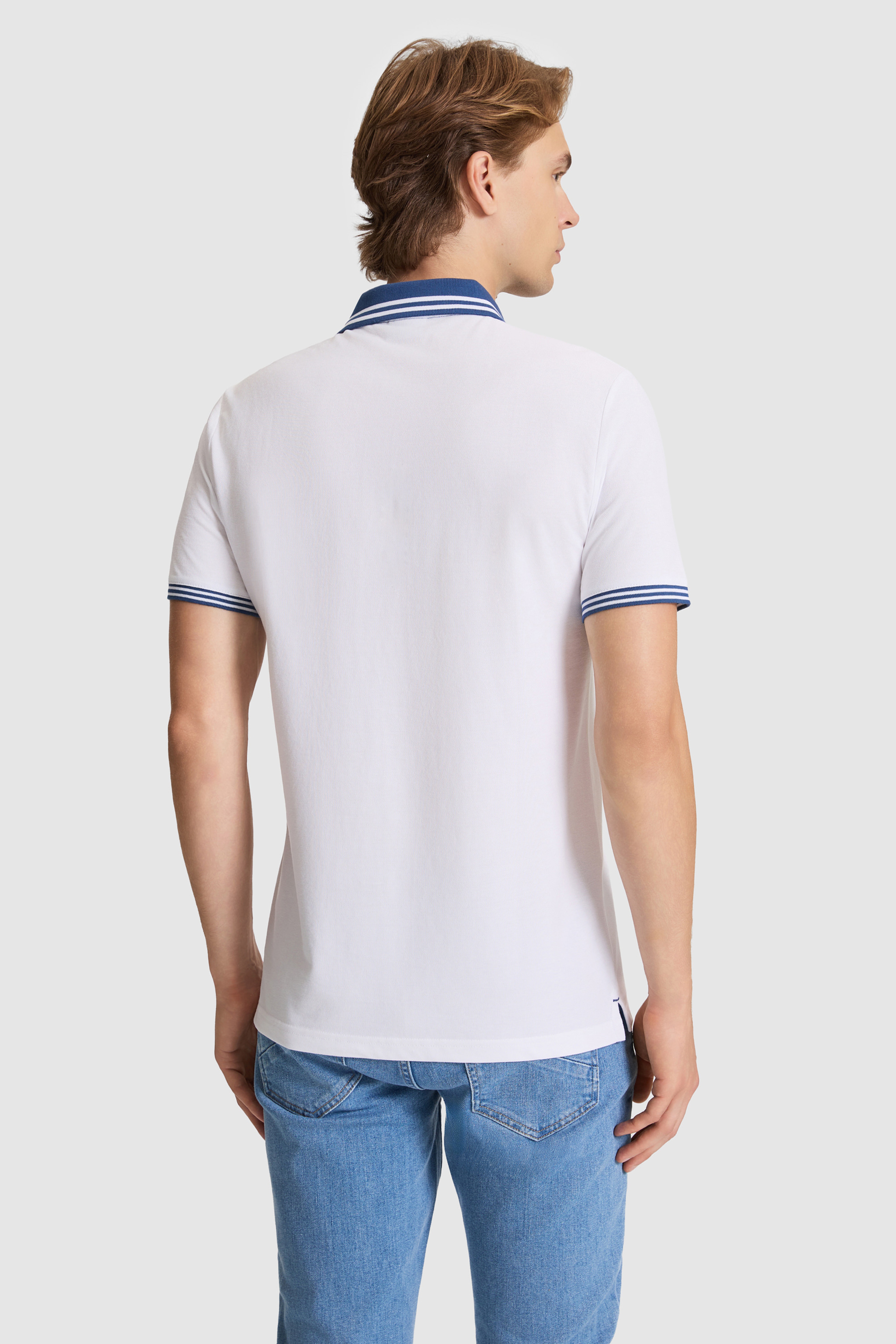 Erkek Açık Lacivert Regular Fit Polo Yaka Tişört