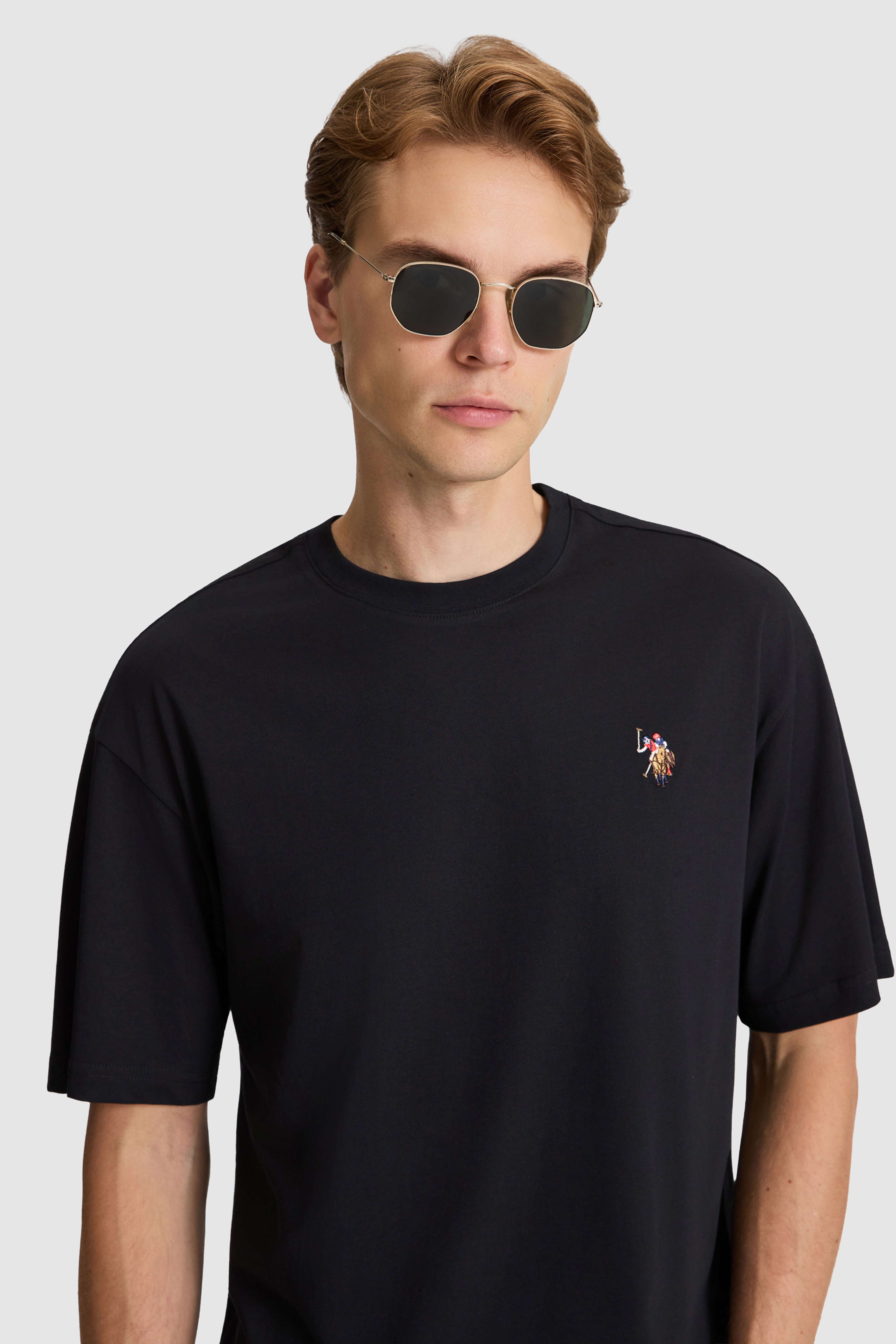 Erkek Siyah Comfort Fit Bisiklet Yaka Basic Tişört - Image 2