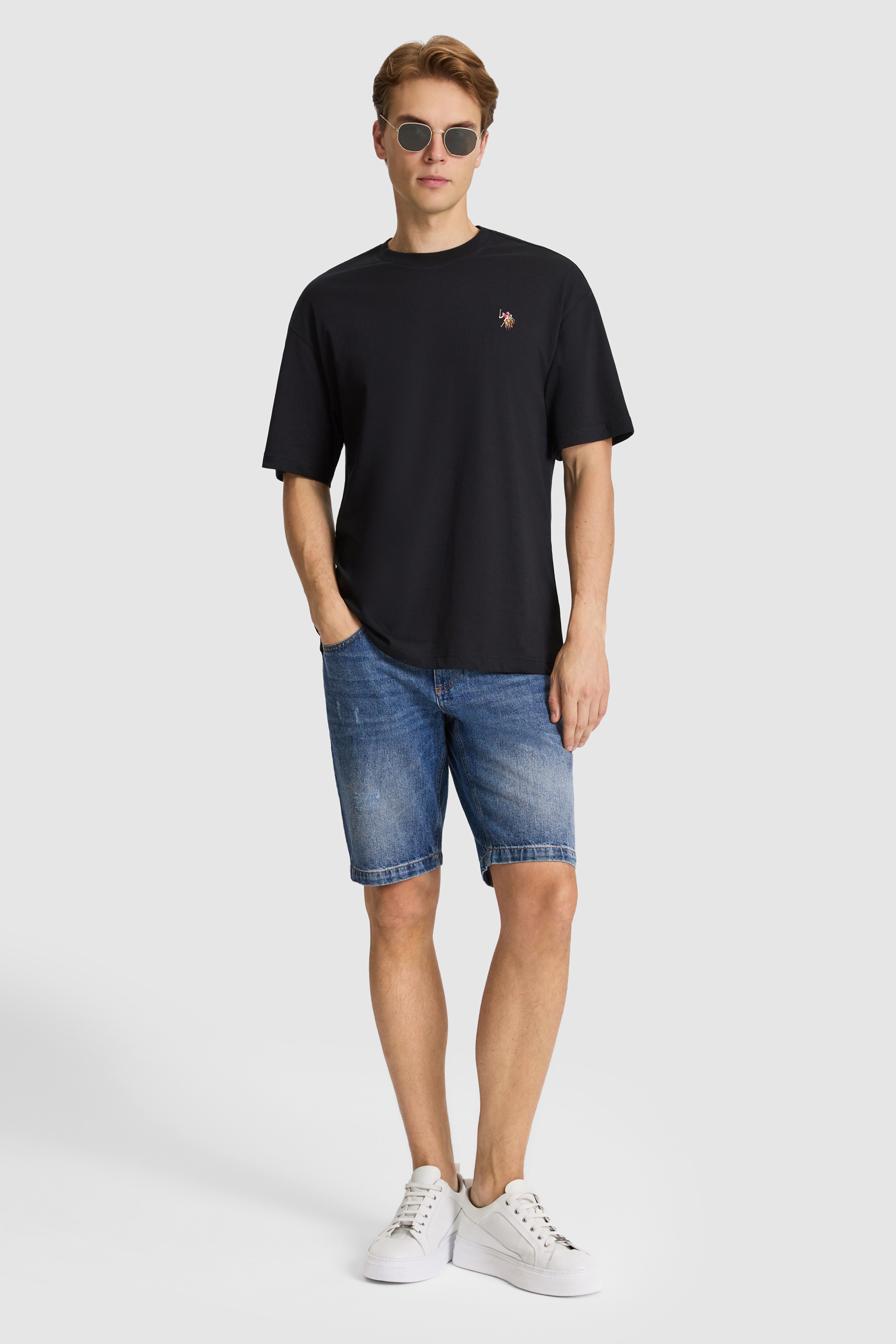 Erkek Siyah Comfort Fit Bisiklet Yaka Basic Tişört - Image 4